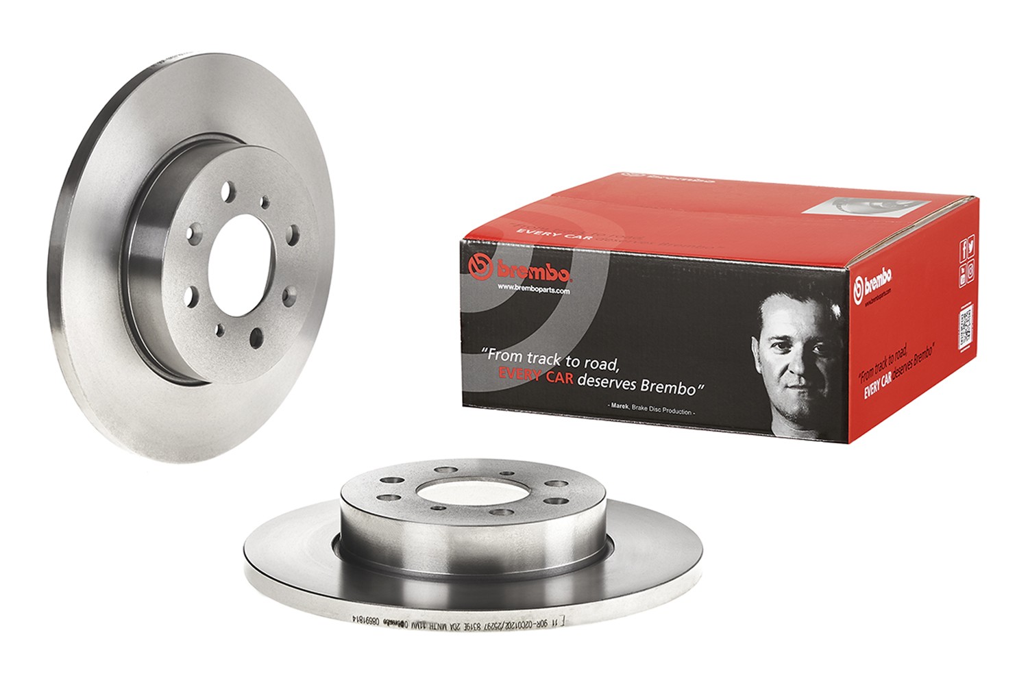 BREMBO 08.6918.14: Disco de freno PRIME LINE Ø: 262mm, macizo, Ø: 262mm, con tornillos Prime