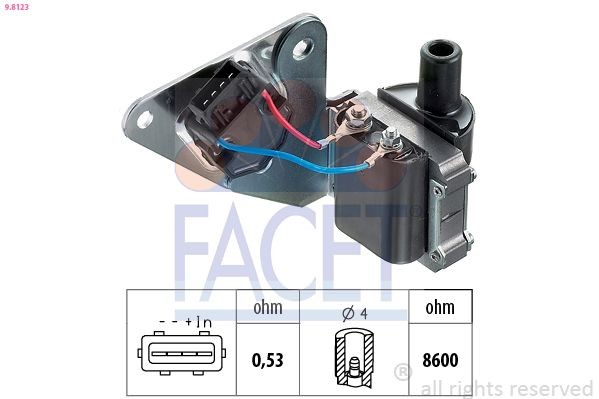 FACET 9.8123: Unidad de bobina de encendido Made in Italy - OE Equivalent