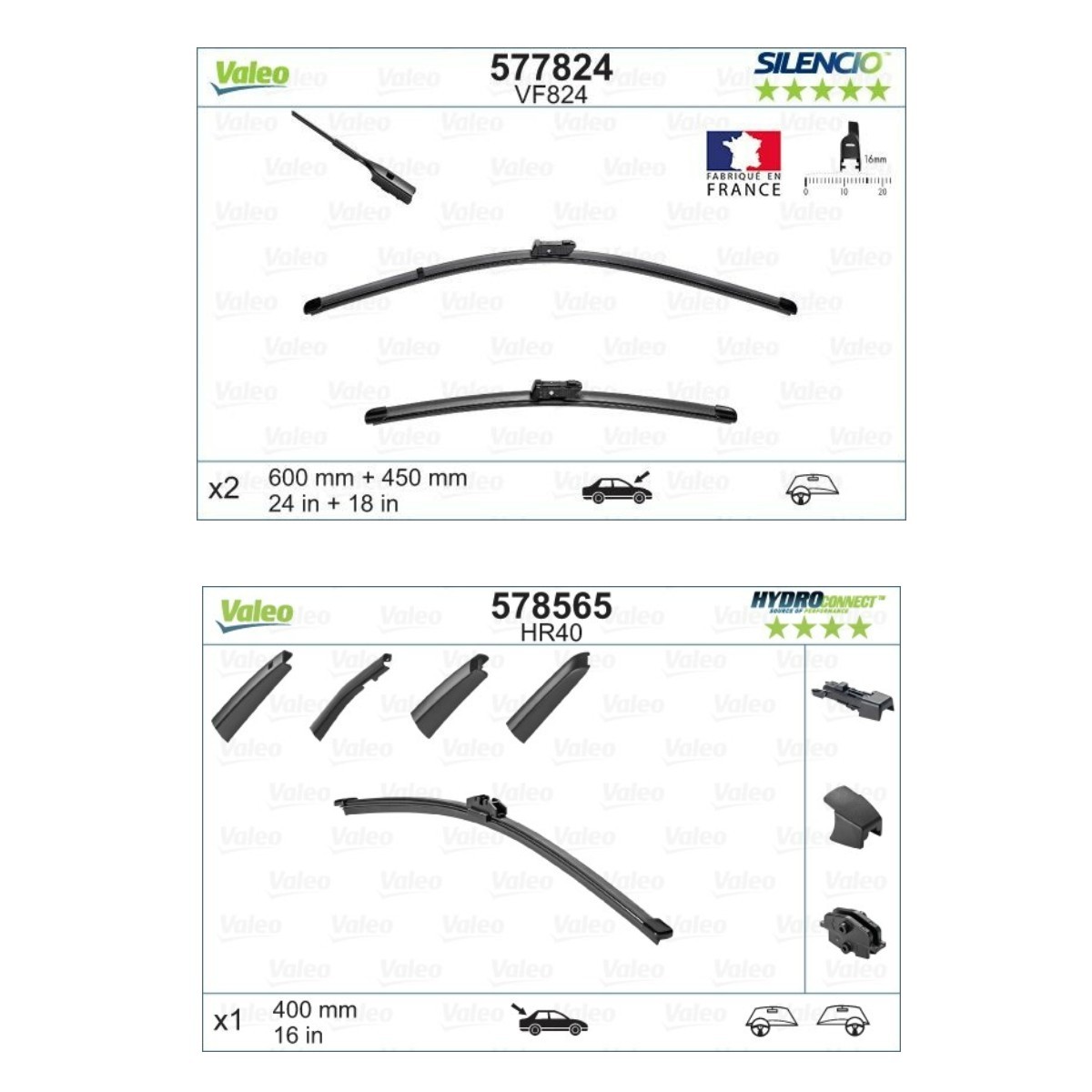 VALEO VAL298N0093: Essuie-glace 600, 400mm