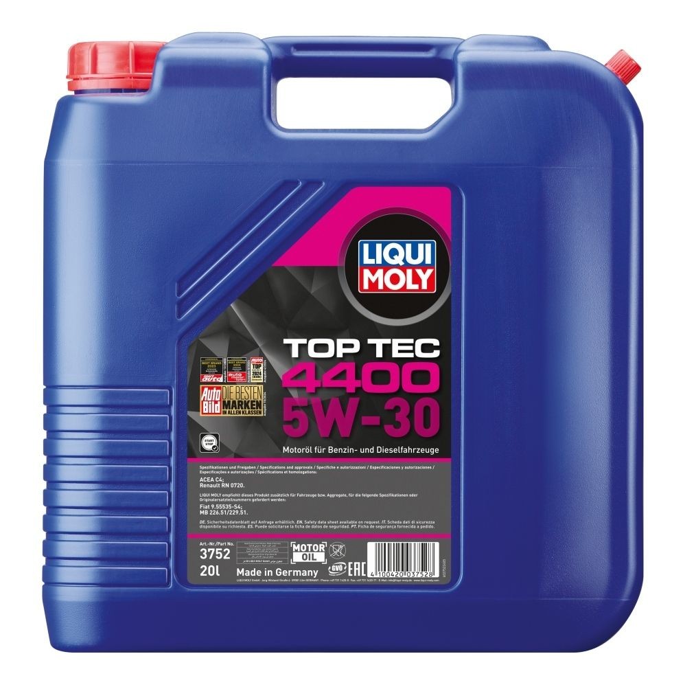 LIQUI MOLY 3752: Motoröl 20l, 5W-30 Top Tec, 4400