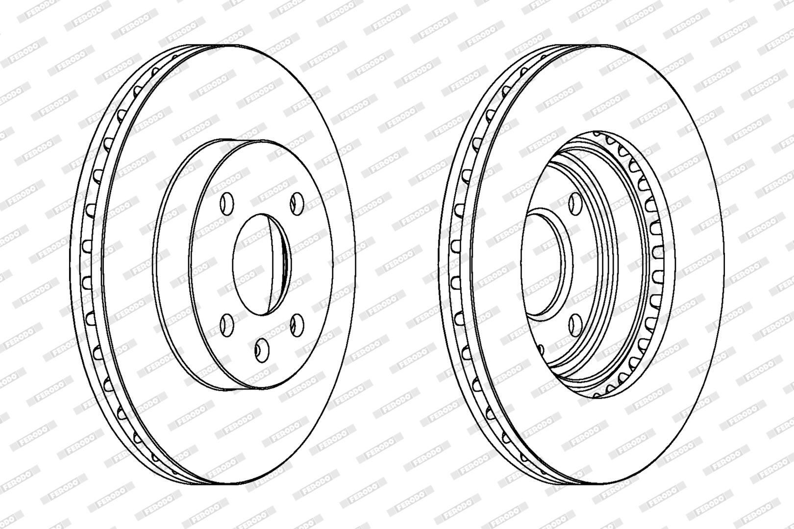 FERODO DDF1565: Disc de frână Ř: 256mm, ventilat, Ř: 256mm, uns, cu suruburi PREMIER