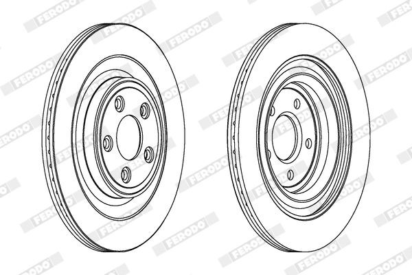 FERODO DDF1257: Disc de frână Ř: 256mm, ventilat, Ř: 256mm, uns, cu suruburi PREMIER