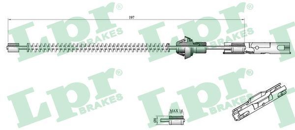 LPR C0250B: Handremkabel 175mm, 175mm