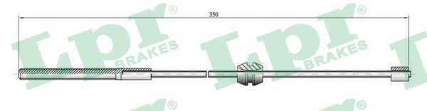 LPR C0558B: Handremkabel 330mm, 330mm