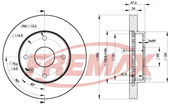 FREMAX BD-8338: Disc de frână Ř: 256mm, ventilat, Ř: 256mm, acoperit (cu un strat protector)
