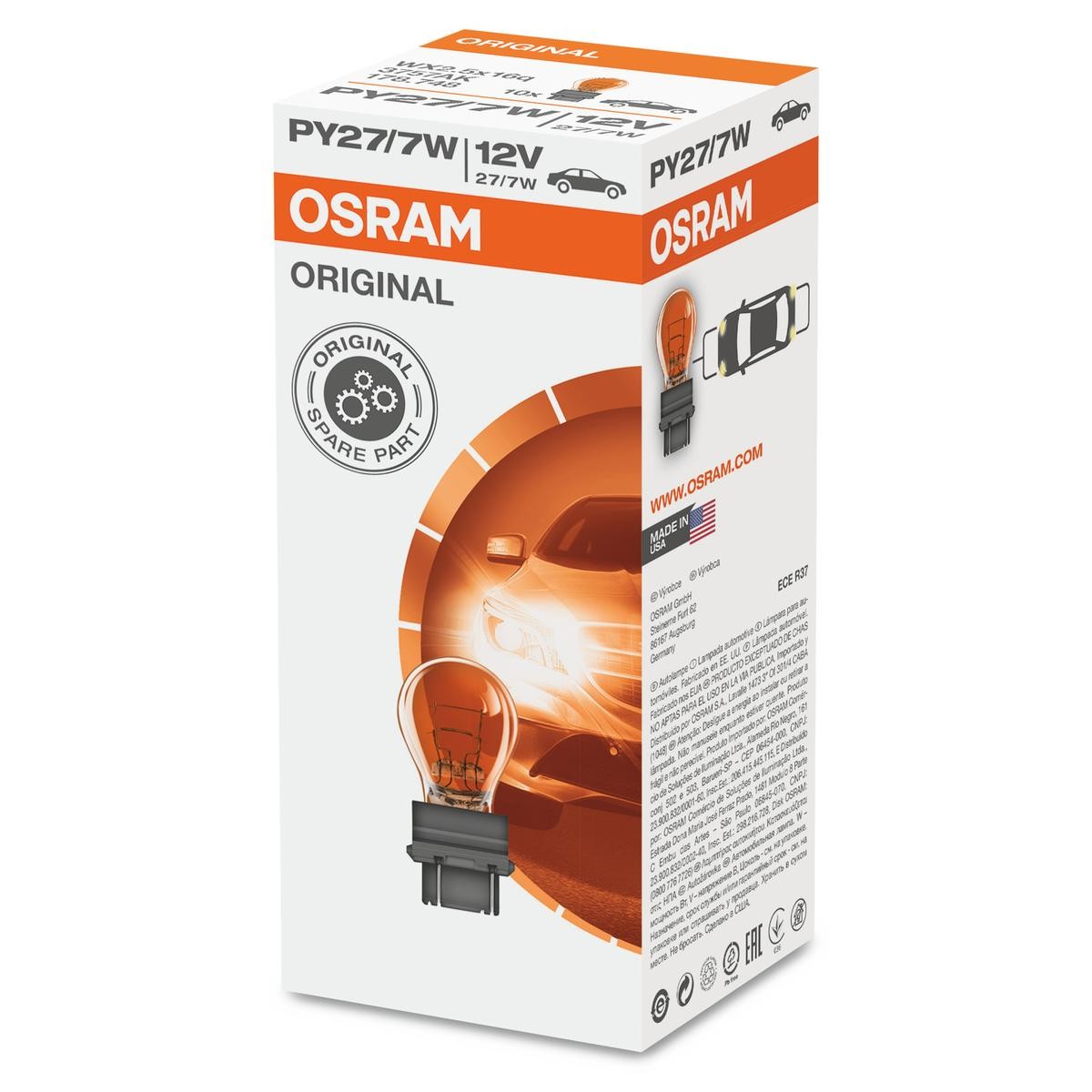 OSRAM 3757AK: Blinkerslampa 12V, PY27/7W, ORIGINAL ORIGINAL LINE