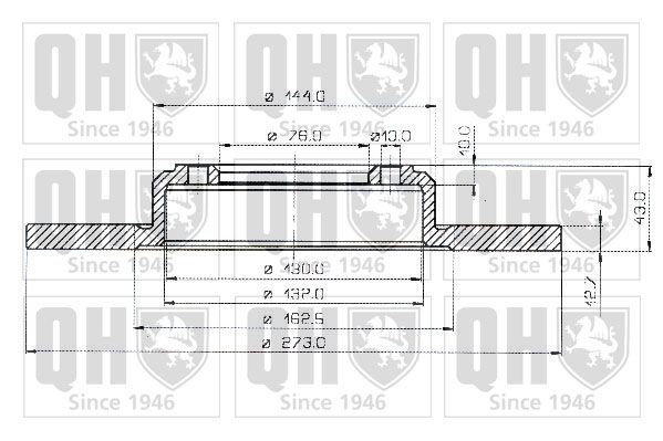QUINTON HAZELL BDC1064: Disco de freno Ø: 273mm, macizo, Ø: 273mm