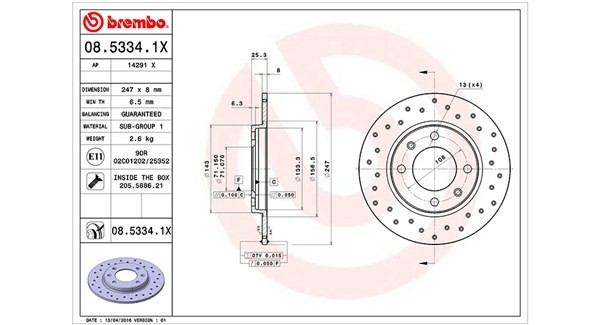 MAGNETI MARELLI 360406018302: Disco de freno Ø: 247mm, macizo, Ø: 247mm, con tornillos