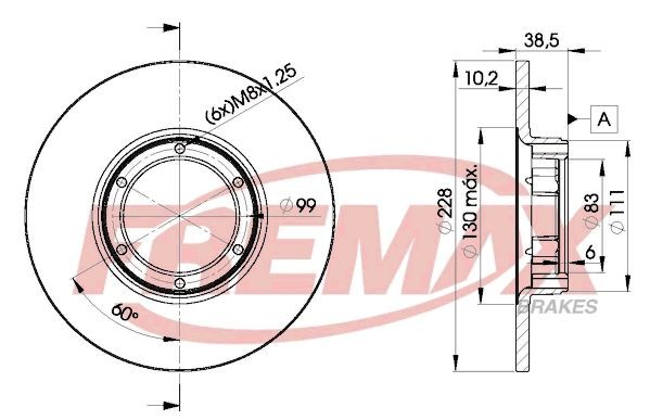 FREMAX BD-2500: Disco de freno Ø: 228mm, macizo, Ø: 228mm, Premium Black Carbon +
