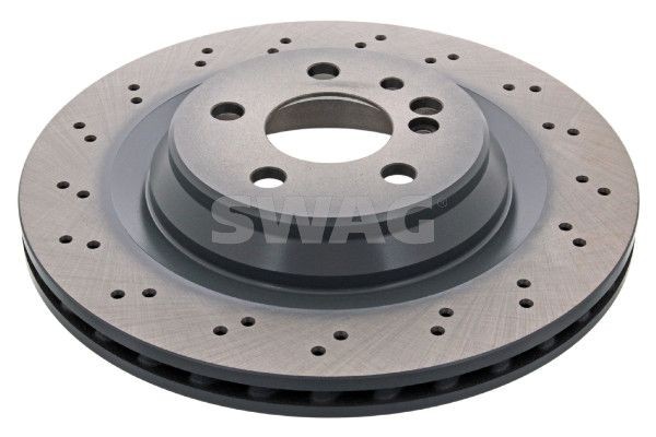 SWAG 10 94 3943: Stabdžių diskas galinė ašis, Ø: 330mm, perforuota / su vidinis ventiliavimu, Ø: 330mm, padengta