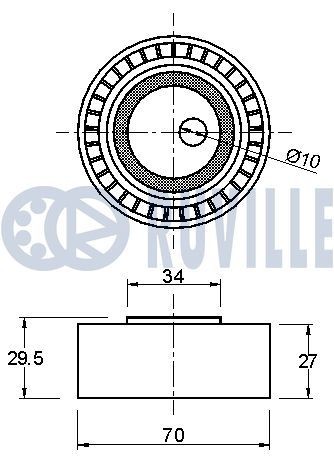 RUVILLE 55007: Galet enrouleur de courroie d'accessoire Ø: 80,00mm, Ø: 80,00mm