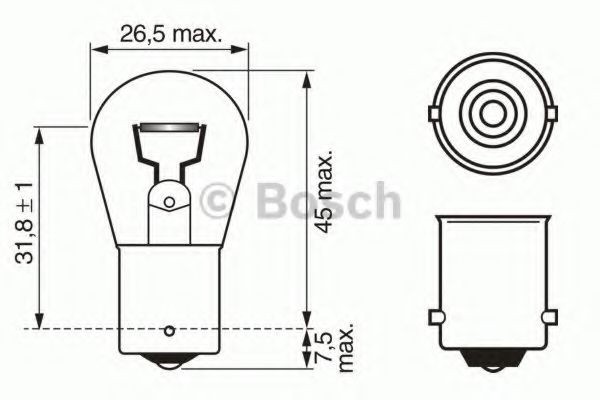BOSCH 1 987 302 503: Ampoule de clignotant 24V, avant, P21W