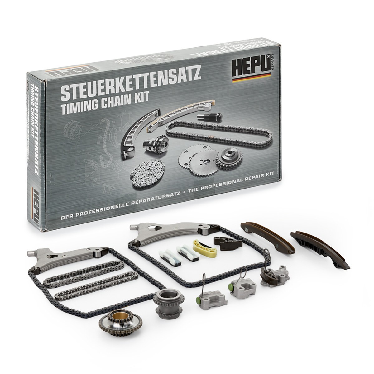 HEPU 21-0565: Kit de chaîne de distribution droit, gauche, avec roue dentée d'arbres intermédiaires, avec roue dentée de vilebrequin