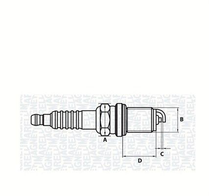 MAGNETI MARELLI 062000782304: Bougie Sleutelwijdte: 16 mm, Met vlakke zitting