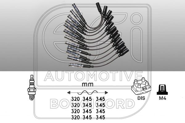 EFI AUTOMOTIVE 9840: Kit cavi candele EFI - BOUGICORD 345mm