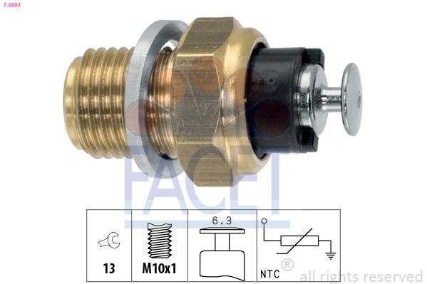 FACET 7.3093: Snímač teploty oleja Made in Italy - OE Equivalent
