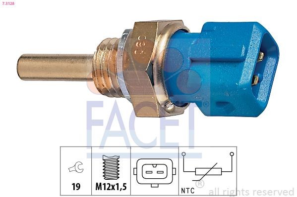FACET 7.3128: Sensor de temperatura de aceite Made in Italy - OE Equivalent