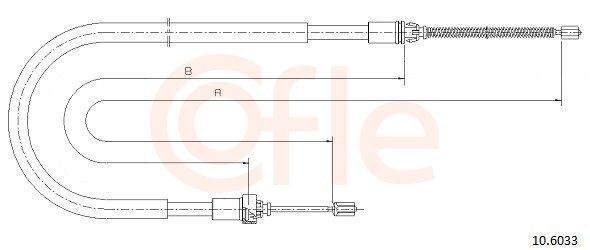 COFLE 10.6033: Handremkabel Links achter, Rechts achter, 1638/1303mm, 1638/1303mm