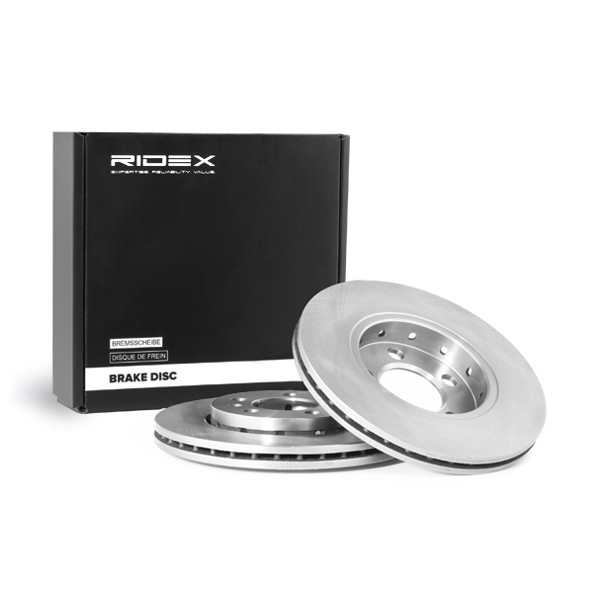 RIDEX 82B0004: Disco de freno Eje delantero, Ø: 255,7mm, ventilado, Hierro fundido, Ø: 255,7mm, sin recubrimiento, sin tornillos