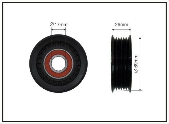 CAFFARO 338-00: Poulie, tendeur de courroie d'accessoire Ø: 69mm, Ø: 69mm
