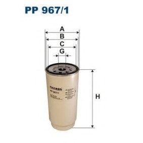 Filtro de combustível PP967/1 (Altura [mm]: 230 | Medida da rosca: UNS 1"-14) compre barato